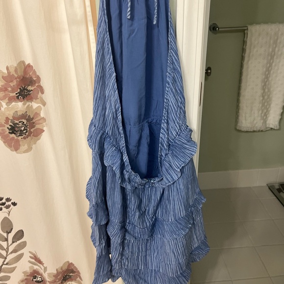 Lulus Blue Ruffled Halter Dress - Picture 2 of 3